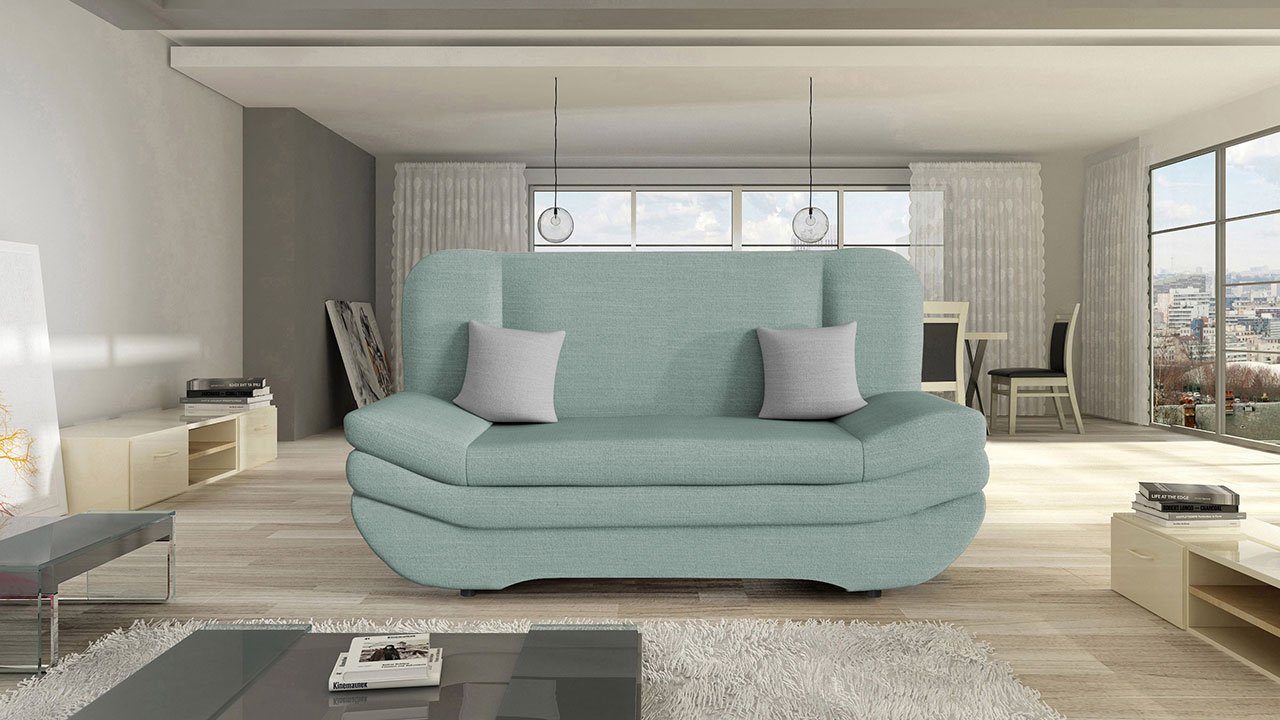 und Schlaffunktion mit Kissen-Set Weronika MIRJAN24 Couch Premium, mit Bettkasten, Reißverschluss Schlafsofa