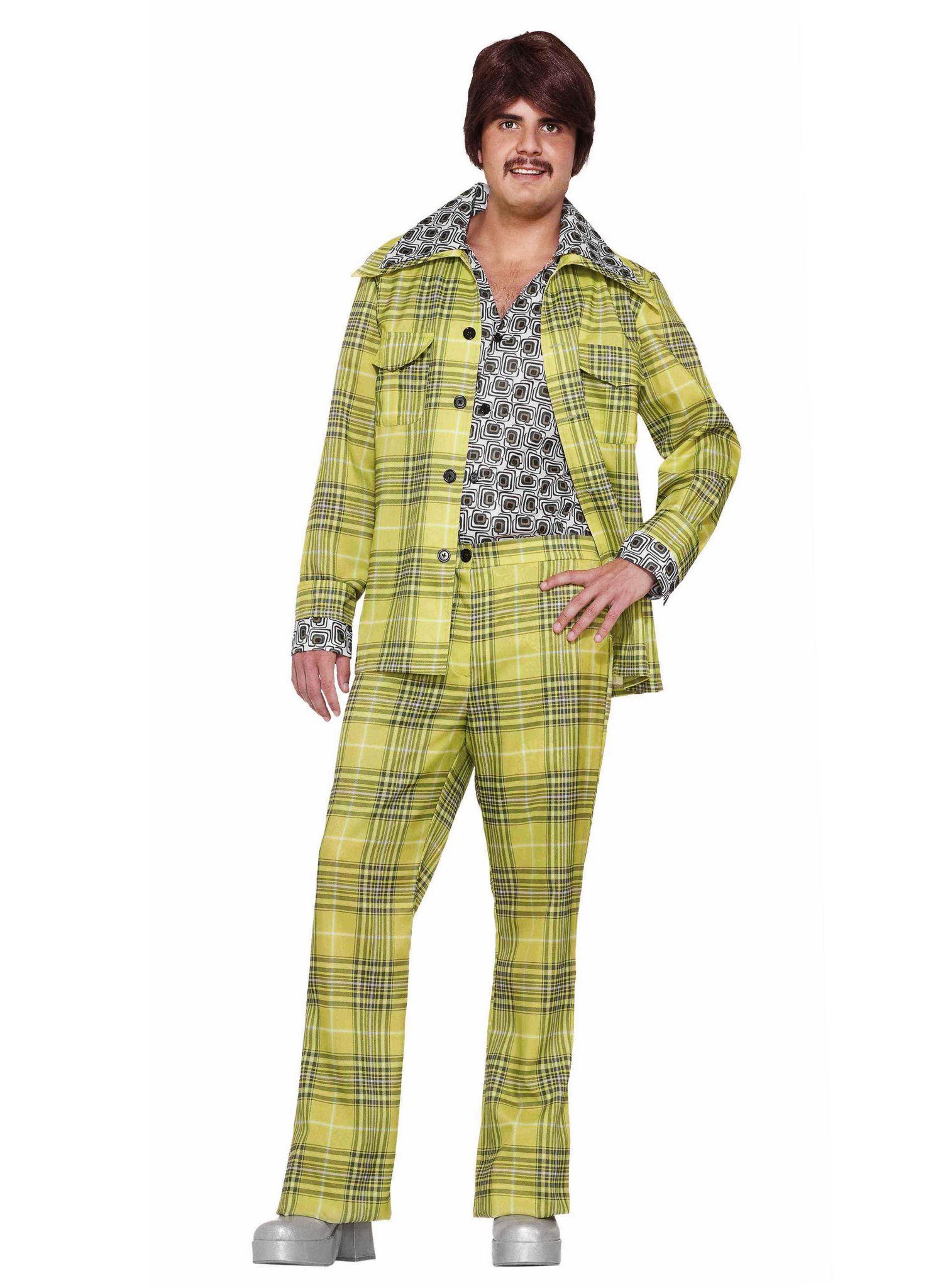 Metamorph Partyanzug 70er Jahre Checker Kostüm Anzug kariert - Karneval, Die wilden Siebziger lassen grüßen!