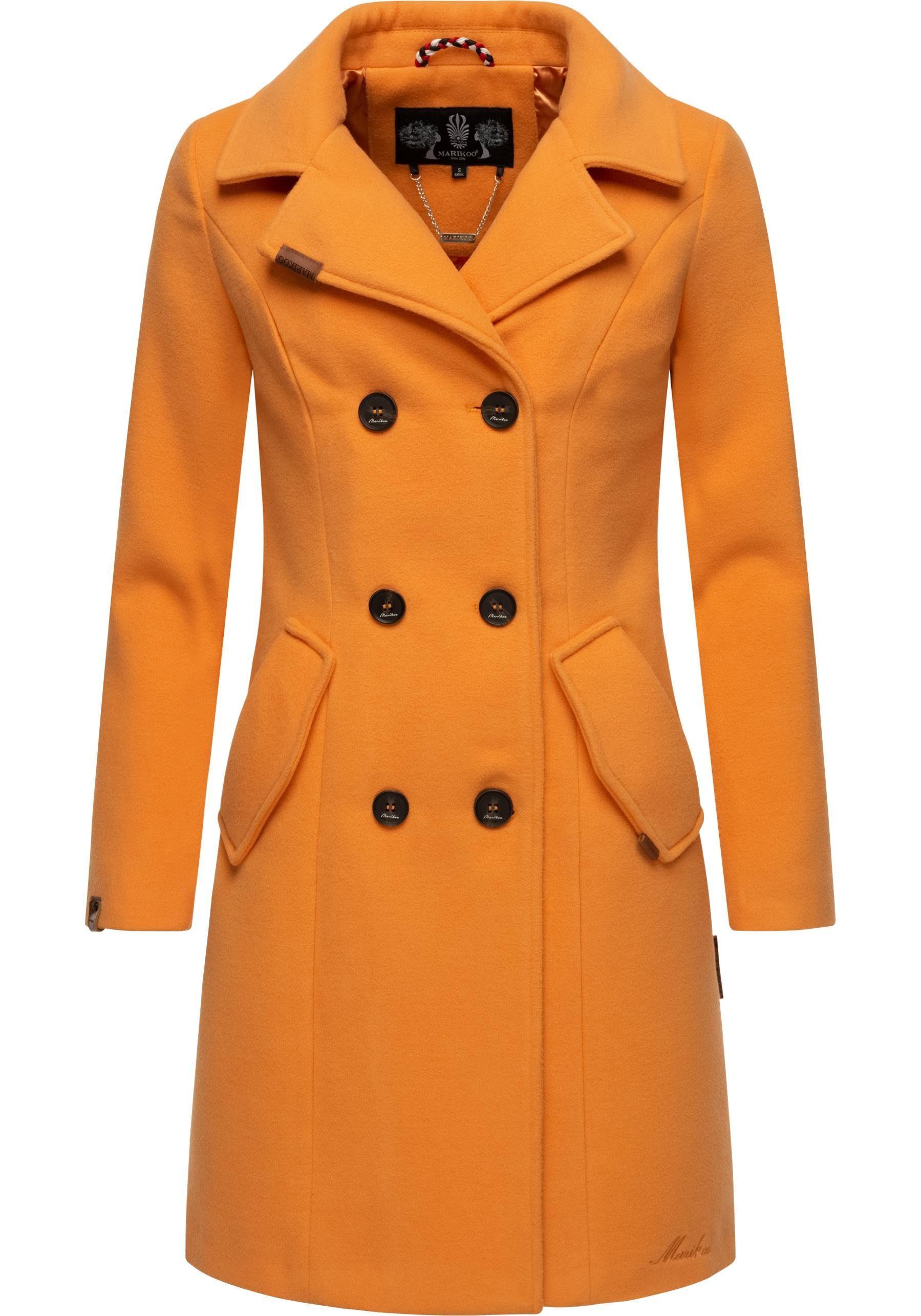 Nanakoo Wintermantel Damen pfirsich Marikoo in Trenchcoat edler Wollmantel-Optik