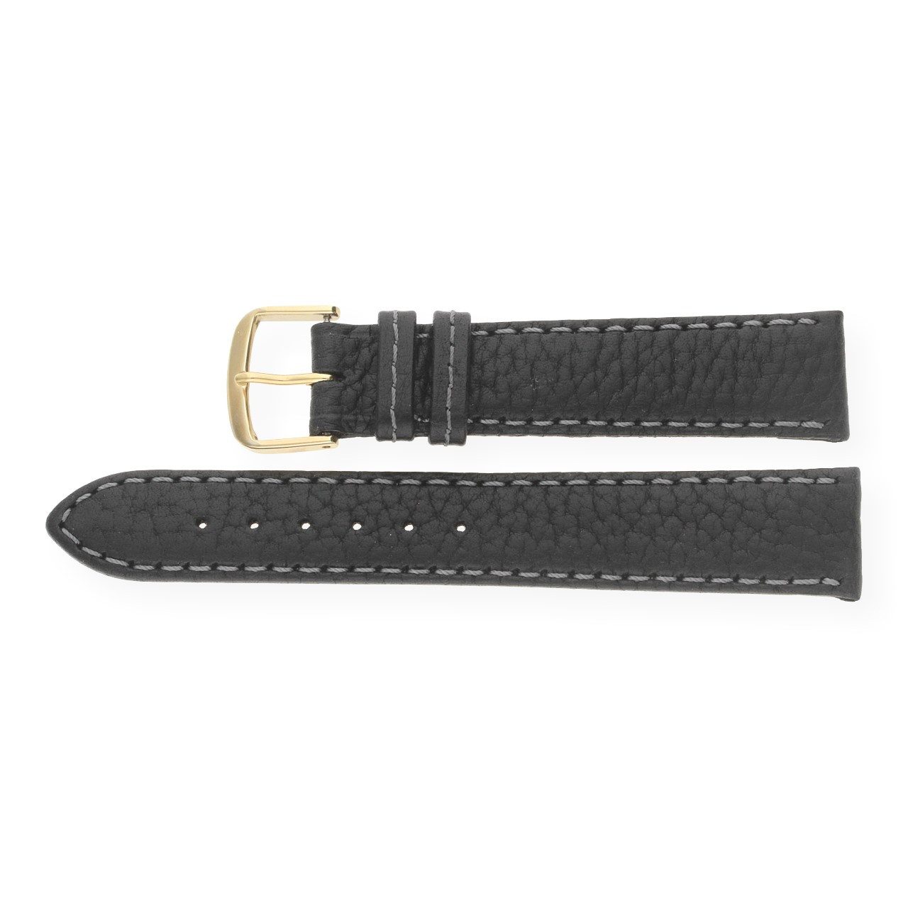 JuwelmaLux Uhrenarmband JuwelmaLux Uhrenband Rindleder schwarz JL38-10-0008