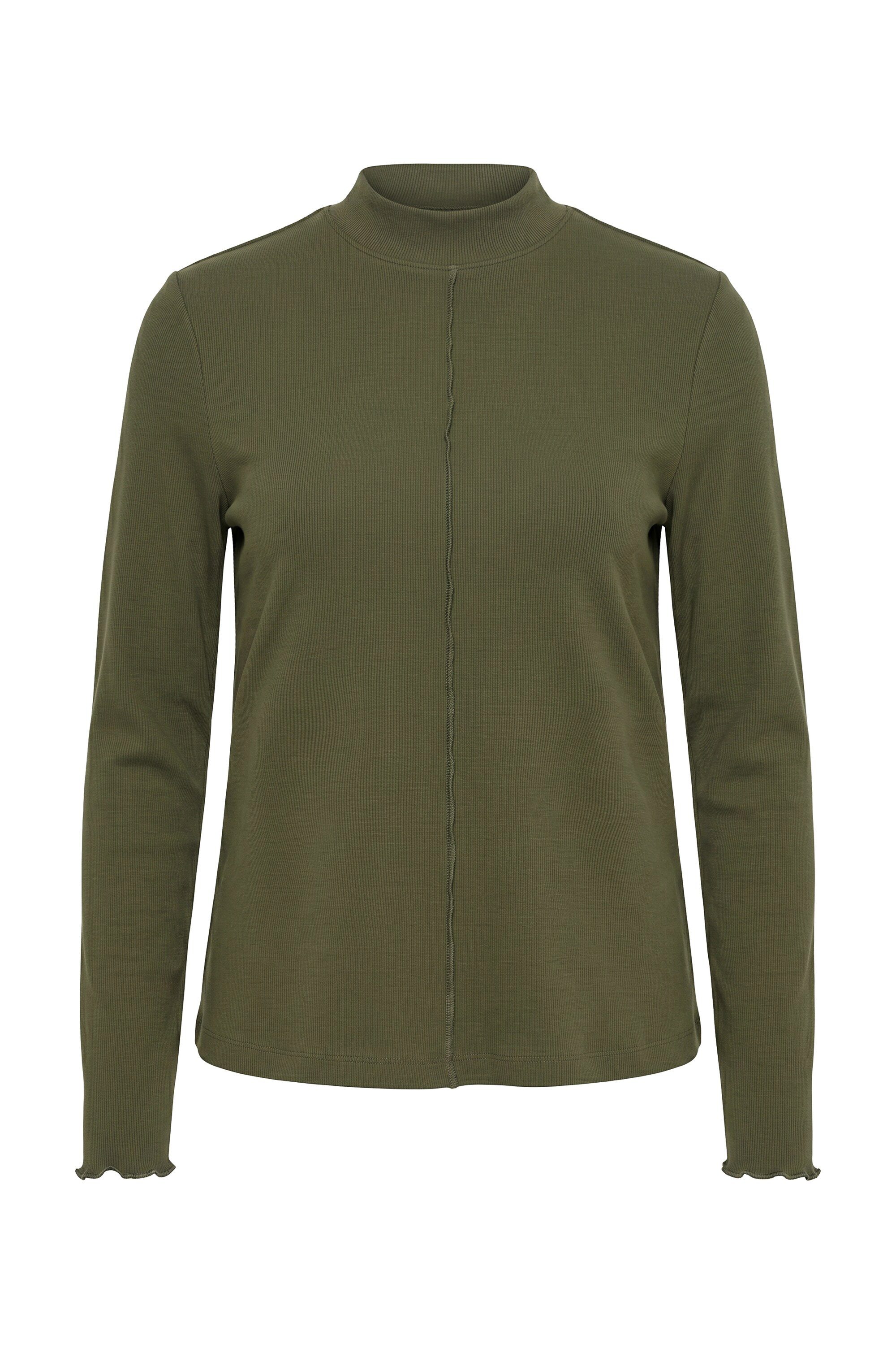 Ulla Popken Longsleeve Shirt Rippjersey Stehkragen Langarm – Bild 2 von 4