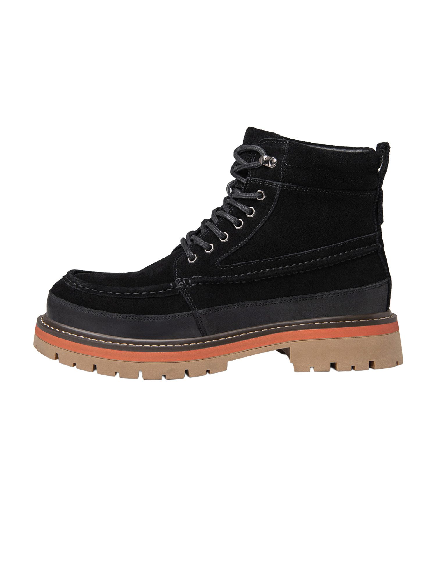 OMBRE Herren Ankleboots aus Veloursleder mit gepolstertem Kragen Schwarz 42 Ankleboots (kein Set) in Unifarbe
