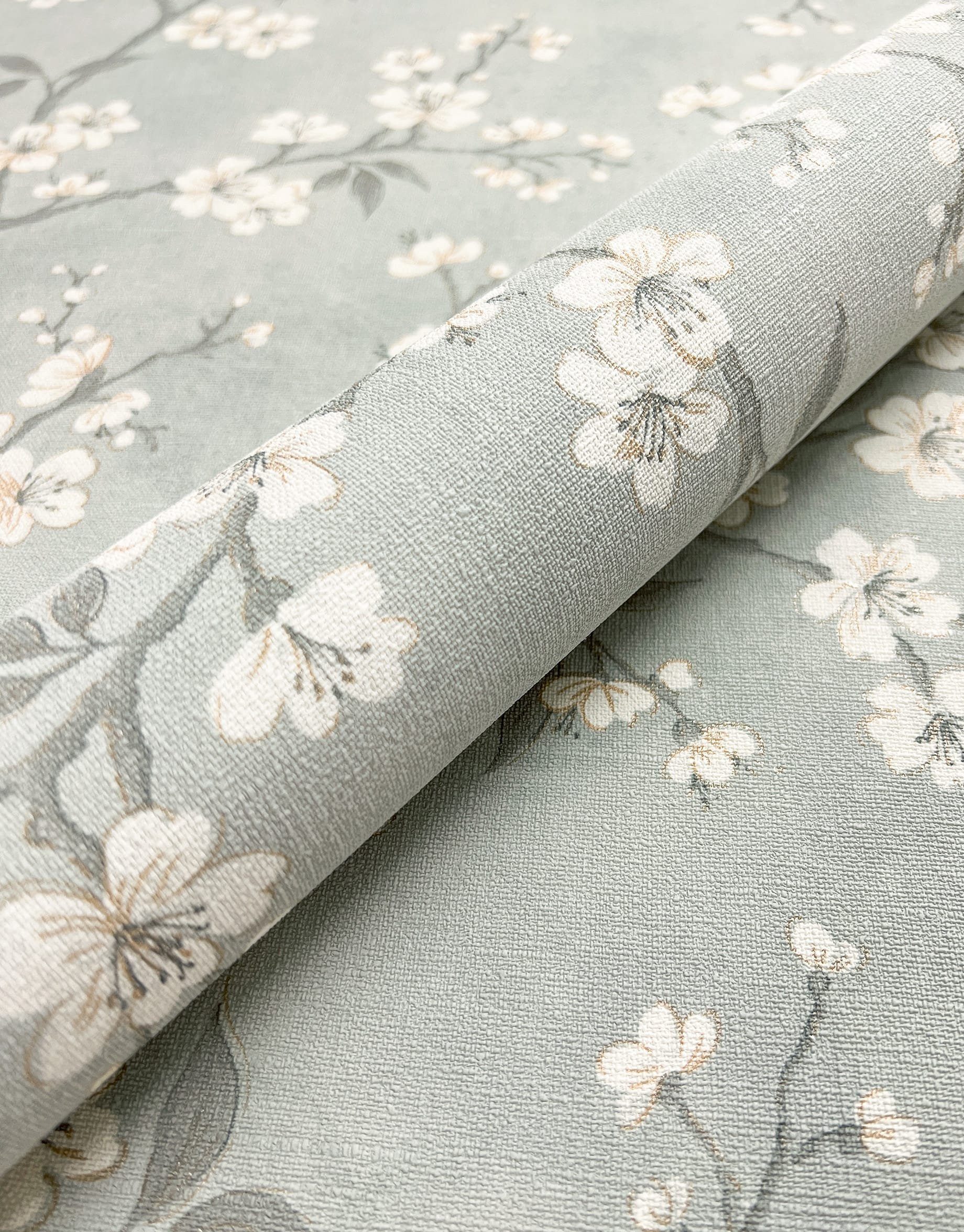 Newroom Vliestapete Hegna Tapete Blumentapete Kirschblüten,Äste,Zweige, Gra günstig online kaufen