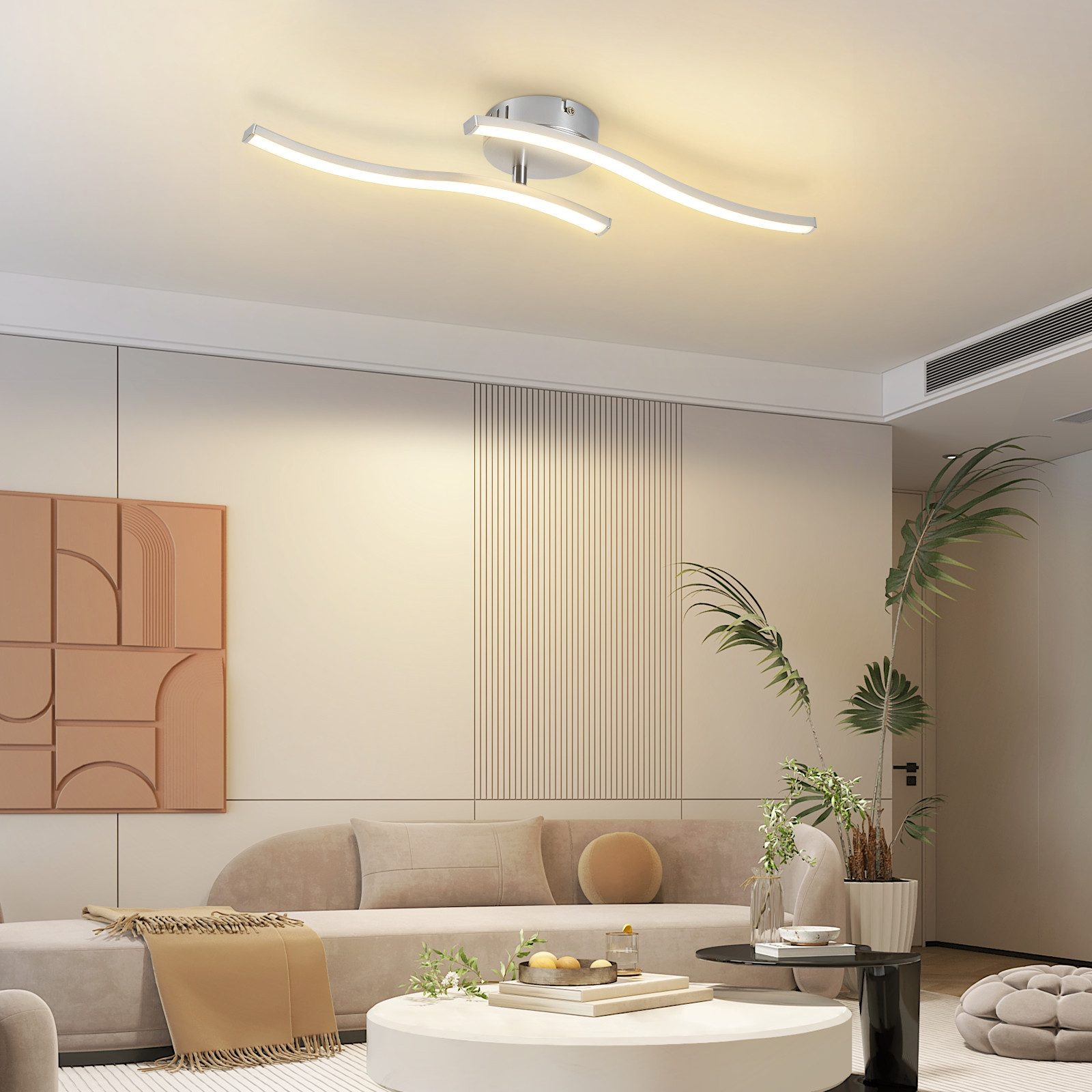 Nettlife Deckenleuchte Flur Schwarz 6W 3000K Modern Innen Wellen Design War günstig online kaufen