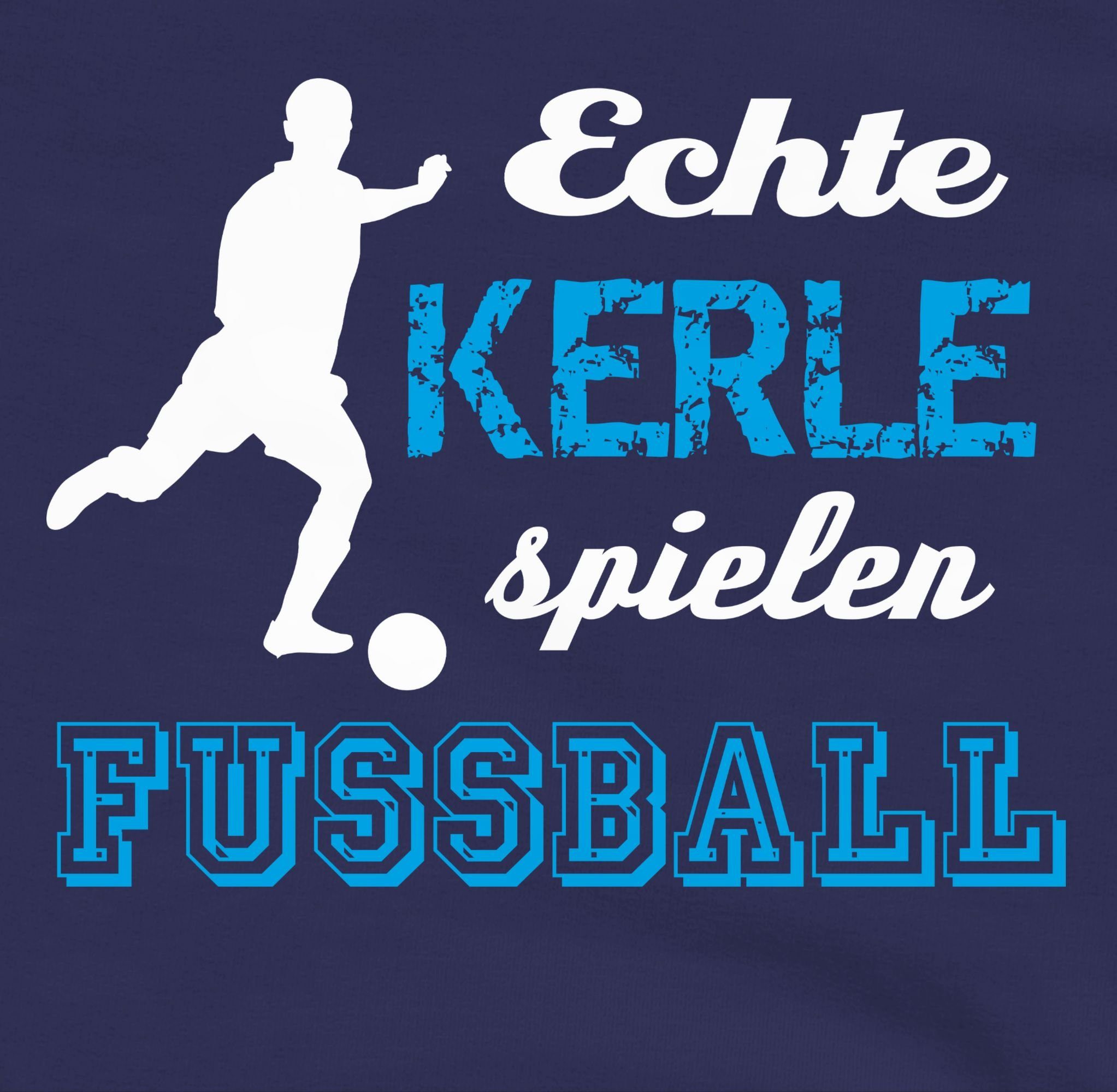 Sport Kleidung Navy 2 spielen Fußball Kinder Shirtracer Blau/Grau Echte Kerle meliert Hoodie