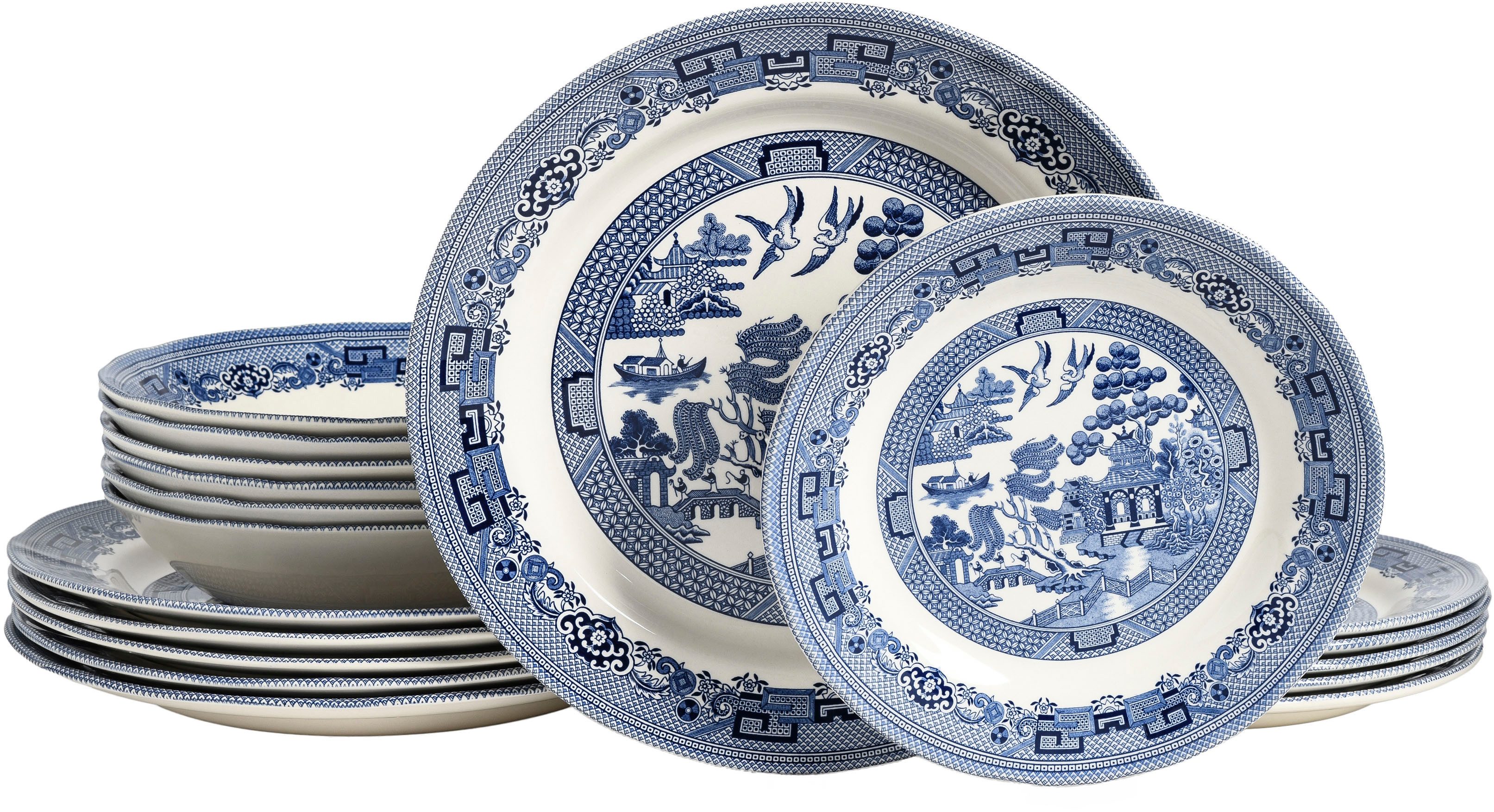 CreaTable Teller-Set China Town, Teller Set 18-tlg (18-tlg), 6 Personen, Steingut, Fernöstliche Kultur
