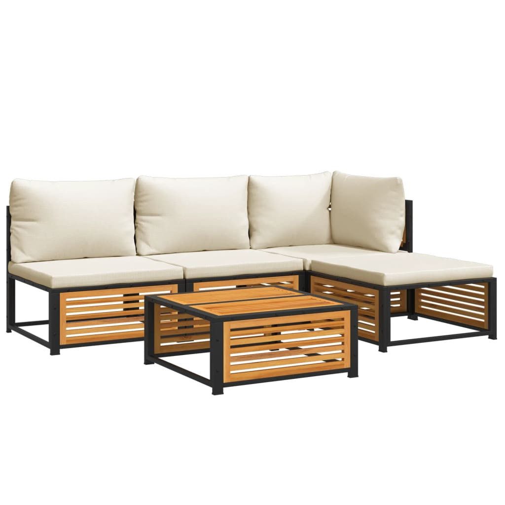 vidaXL Gartenlounge-Set 5-tlg. Garten-Sofagarnitur mit Kissen günstig online kaufen