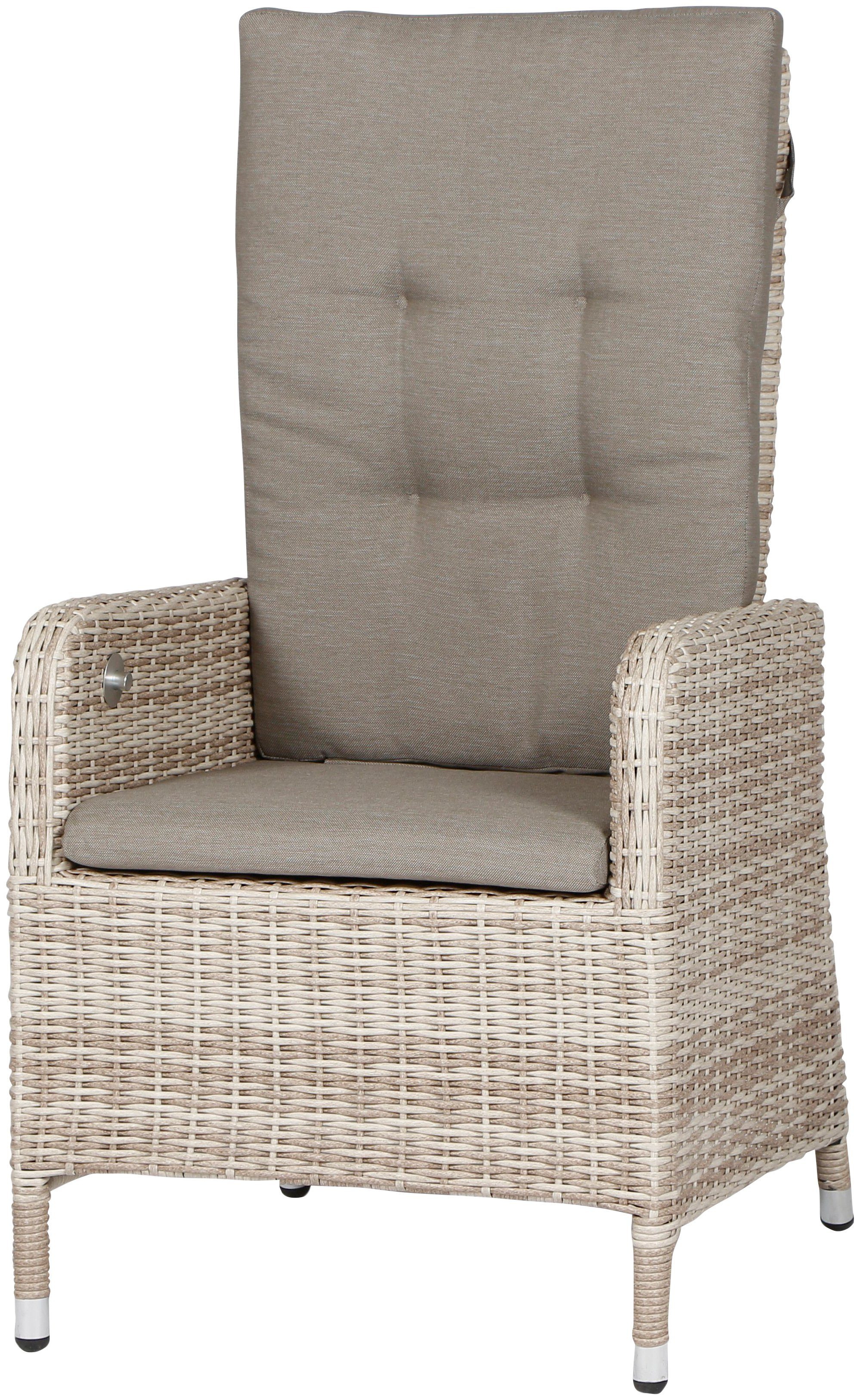 SIENA GARDEN Gartensessel »Cando«, Alu/Polyrattan, verstellbar, creme