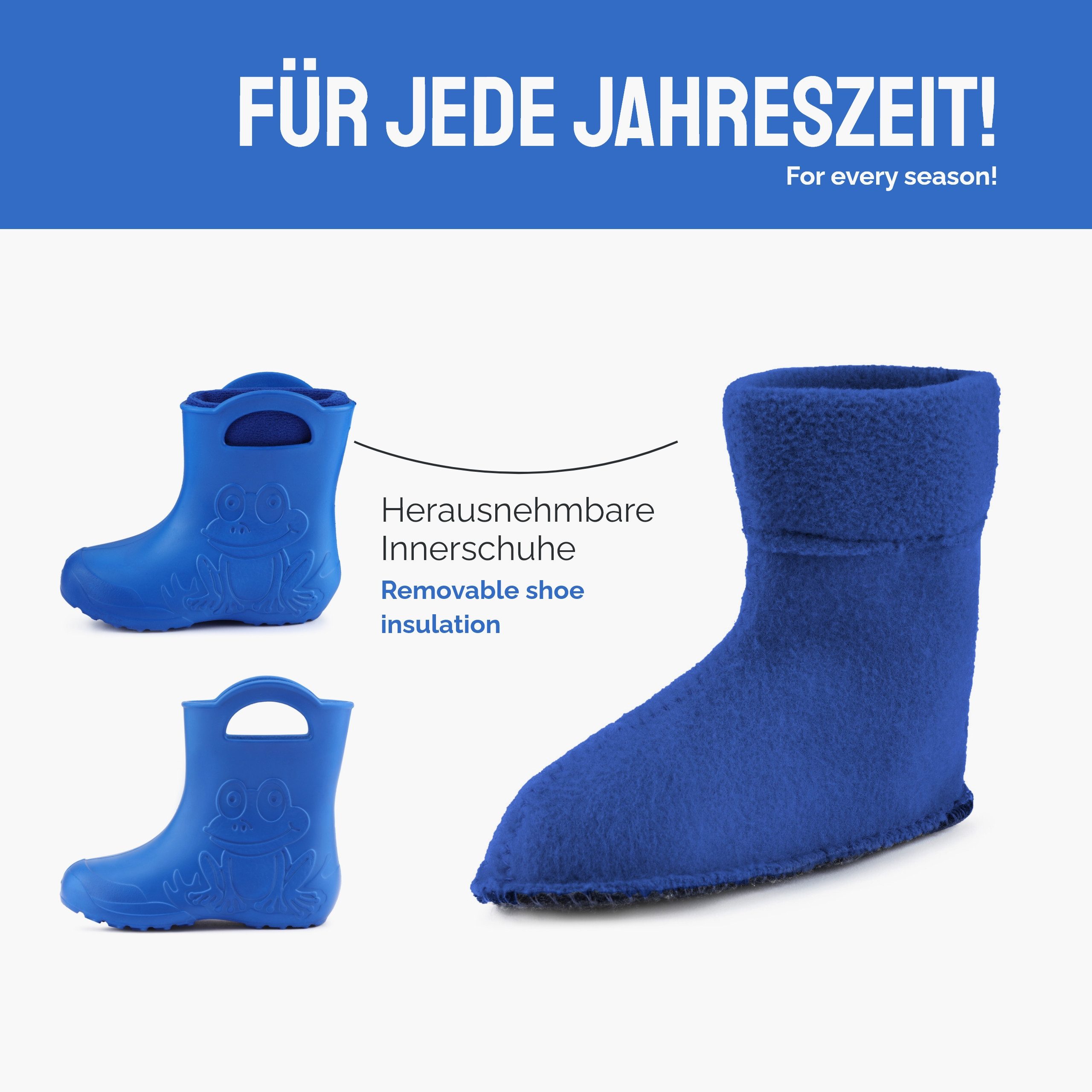 Ladeheid Kinder EVA federleichte Regenschuhe LA-CA-03 Gummistiefel mit herausnehmbares Innenfutter – Bild 4 von 5