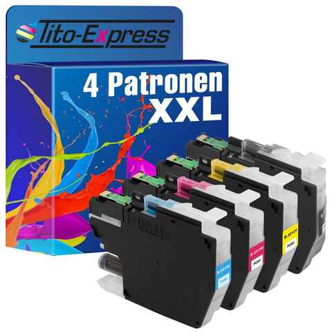 Tito-Express 4er Set ersetzt Brother LC-3213 LC3213 XL Tintenpatrone (Multipack, für DCP-J572DW DCP-J772DW DCP-J774DW MFC-J497DW MFC-J491DW MFC-J890DW)