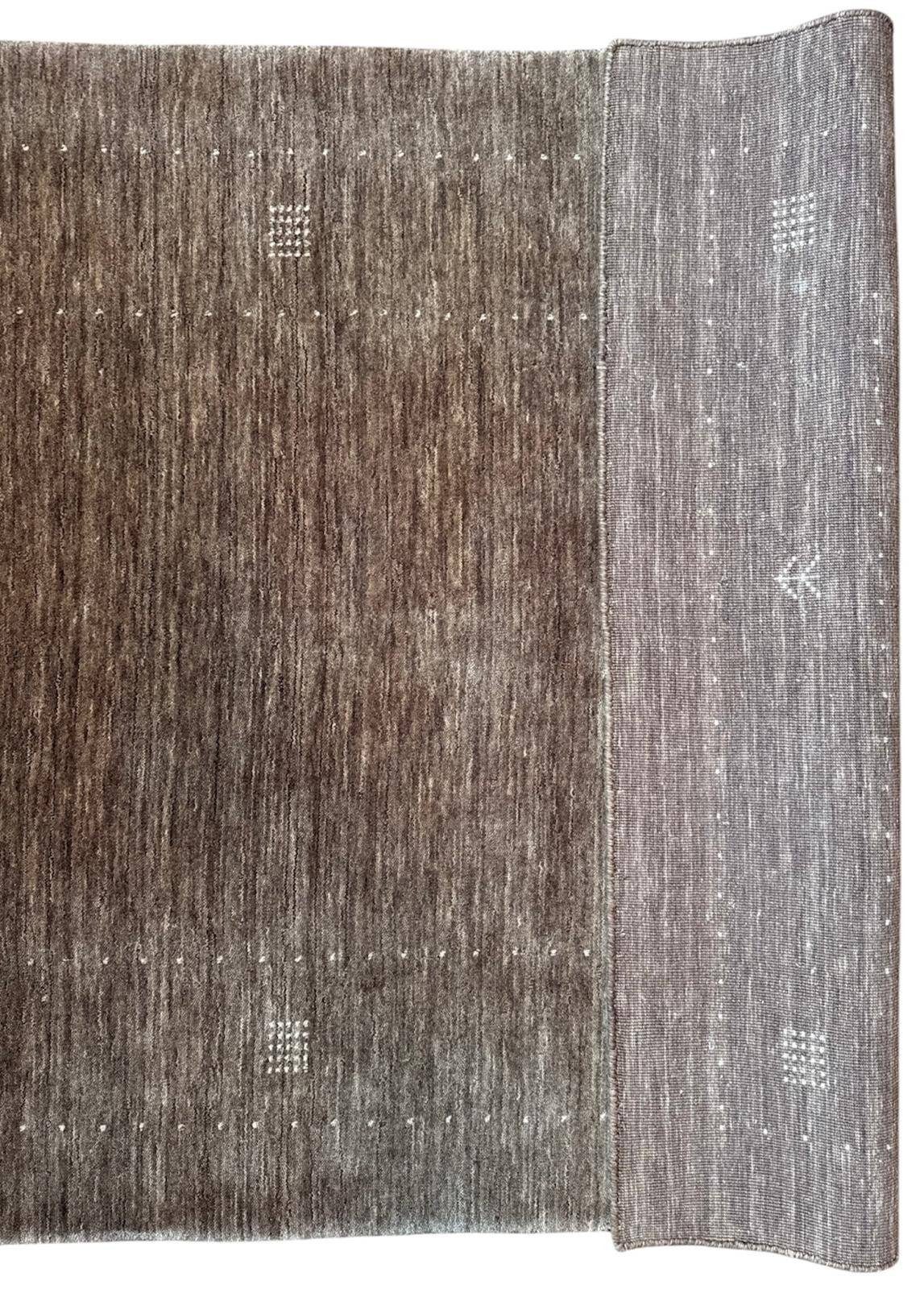 Rug Studios Teppich TEPPICH MARANA HANDGEARBEITET / SCHURWOLLE, Rechteckig, Höhe: 14 mm, Handgefertigt, 115 x 175 cm, Braun