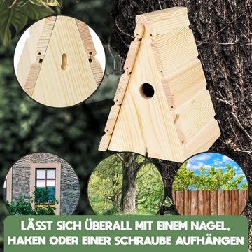 Oramics Nistkasten 4x Tipi Kiefernholz Vogelhaus Vogel Nisthaus Vogelnest Nisthöhle Nest