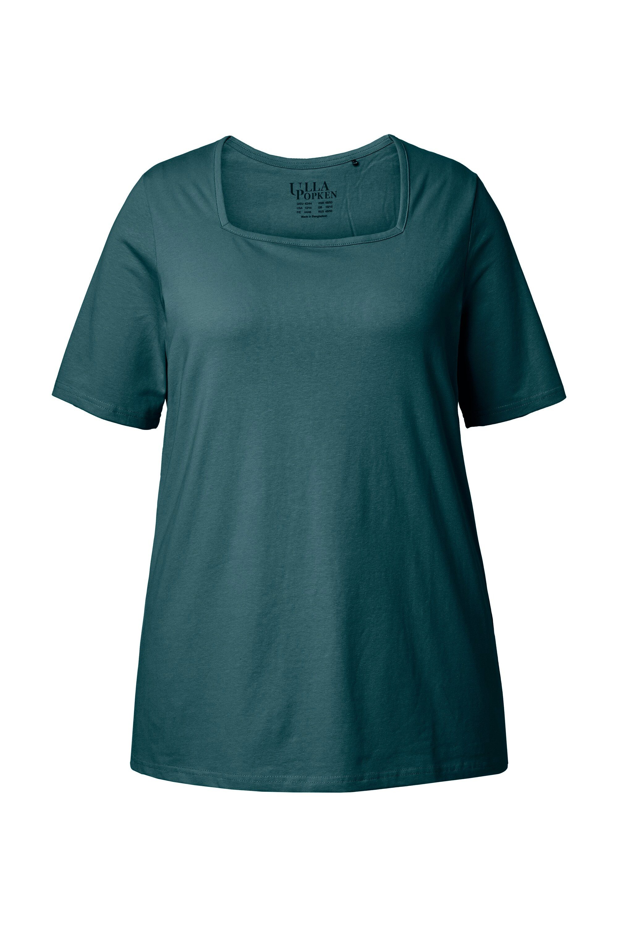 Ulla Popken T-Shirt T-Shirt A-Linie Carré-Ausschnitt Halbarm günstig online kaufen