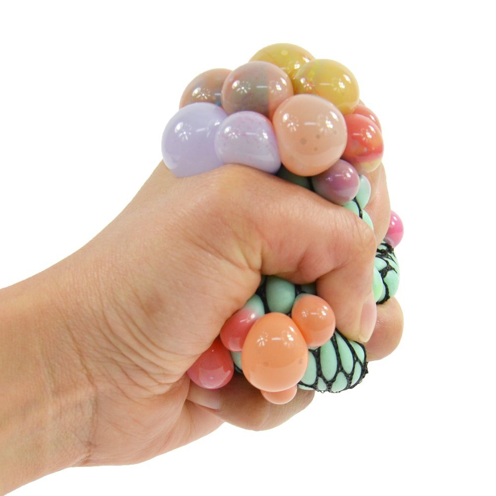Kögler (Set, 6,5 cm x Ball Rainbow Squishy Pack) 4 4er Antistress Ø Spielball Mesh Netzball