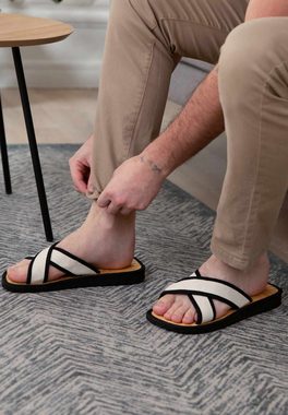 CINNEA CALI Sandalette Zimtlatschen, handgefertigt, mit Binsen-Fußbett und Wellness-Zimtfüllung, gegen Hornhaut und Fußschweiß