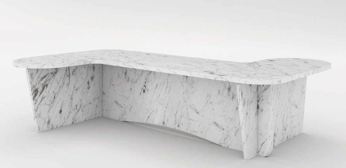 140 Weiß Luxus cm spanischen Luxus Padrino Carrara Wohnzimmertisch aus Marmor H. 35 Marmor - Couchtisch Casa Rechteckiger Möbel x x hochwertigem - Couchtisch 70