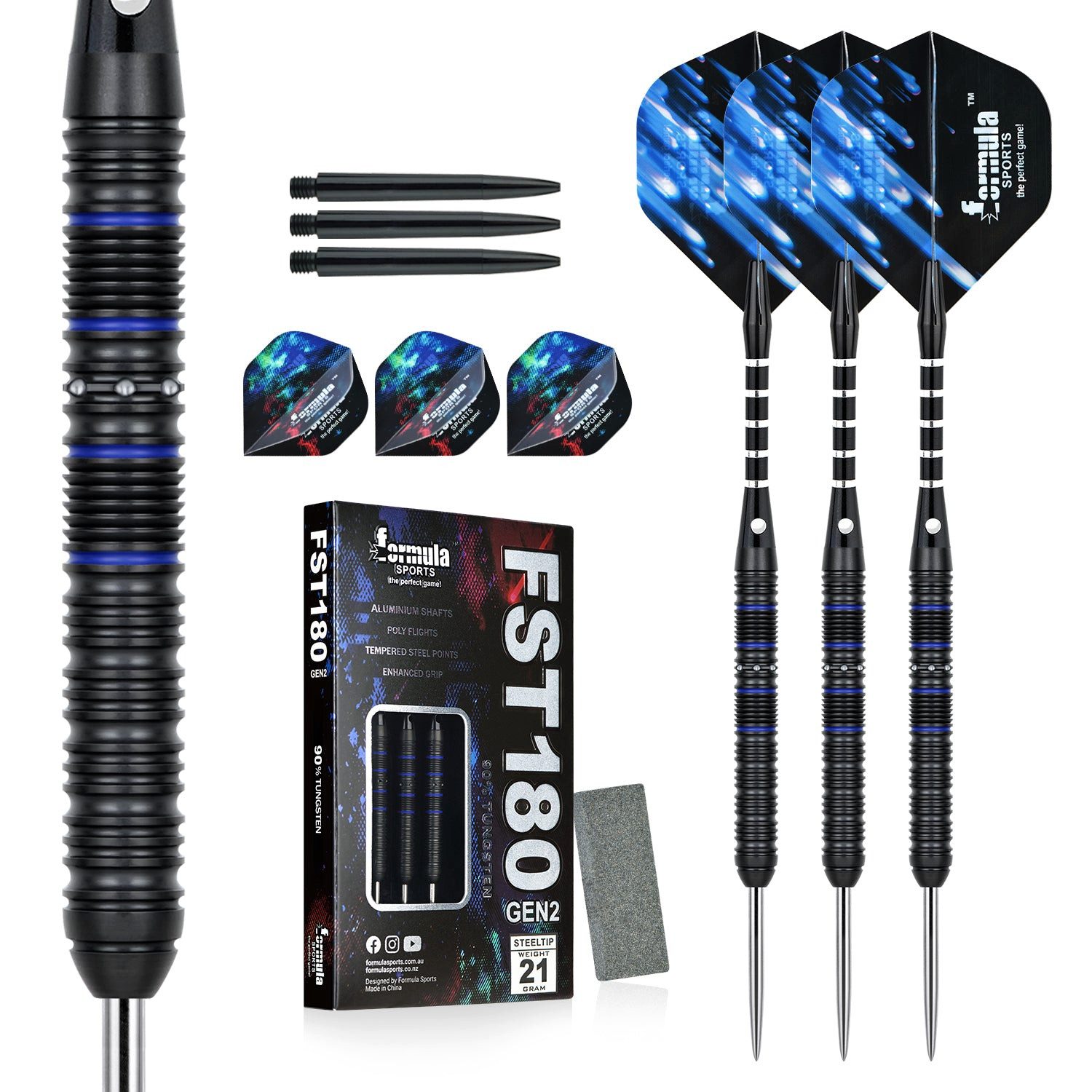 Dartpfeil FST180 Gen2 Steeldarts 23g 90% Wolfram mehrfarbig