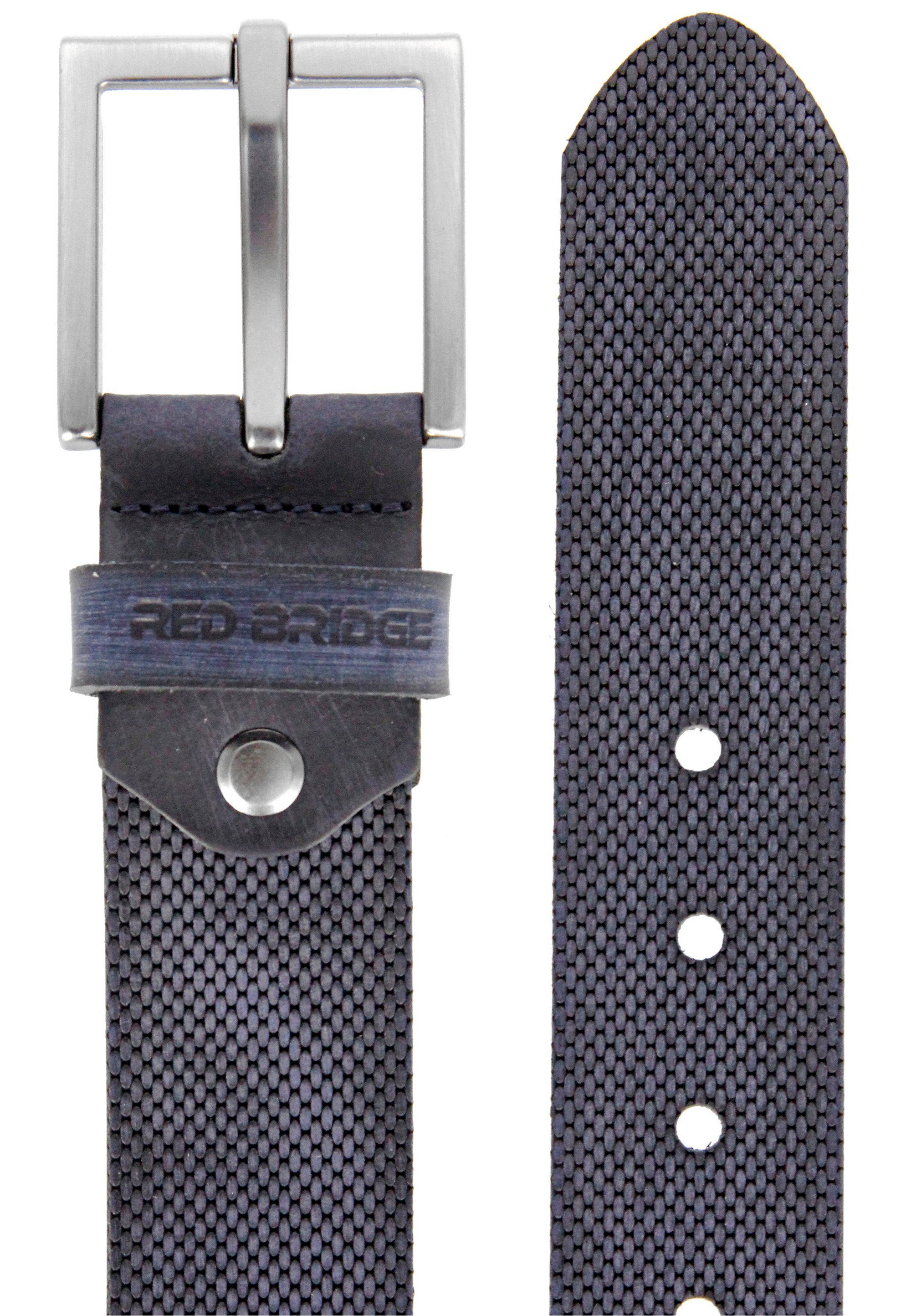 RedBridge Ledergürtel Frisco dunkelblau schlichtem Design in