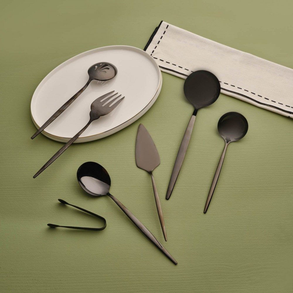 Karaca Besteck-Set Karaca Orion Schwarz 7-teiliges Service-Set, 1 Personen