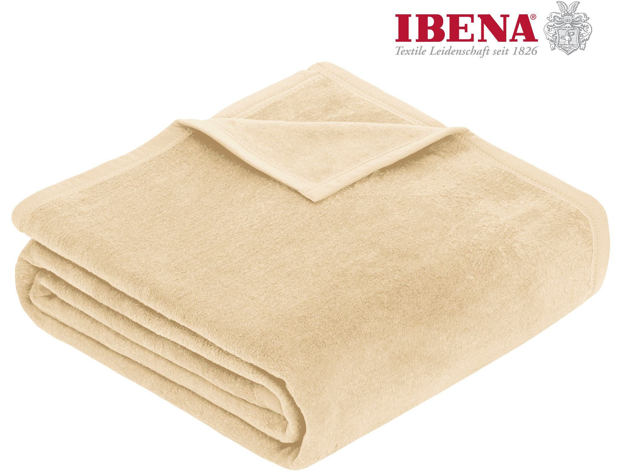 Wohndecke Luxus, IBENA, verschiedene Größen, uni, Kuscheldecke, Premium, made in Europe!