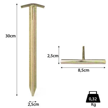 Moritz Zelthering 10x T-Profil Deluxe Stahl Hering 30 cm, (Set), Erdnagel Zelthering Erdanker Bodenanker Zeltbefestigung