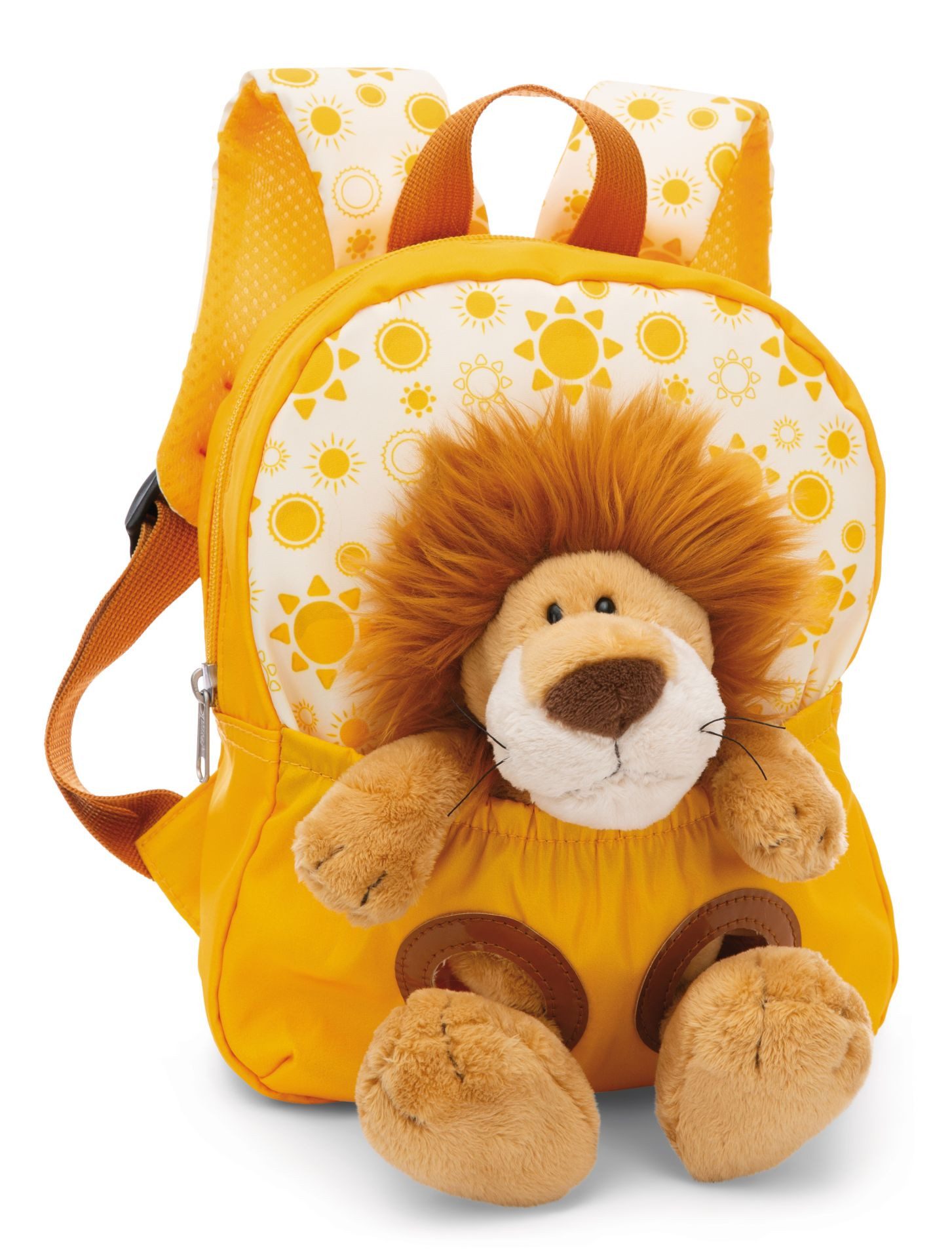 Nici Plüschfigur Nici 49850 Rucksack mit Plüschtier 21x26cm Löwe 25cm gelb