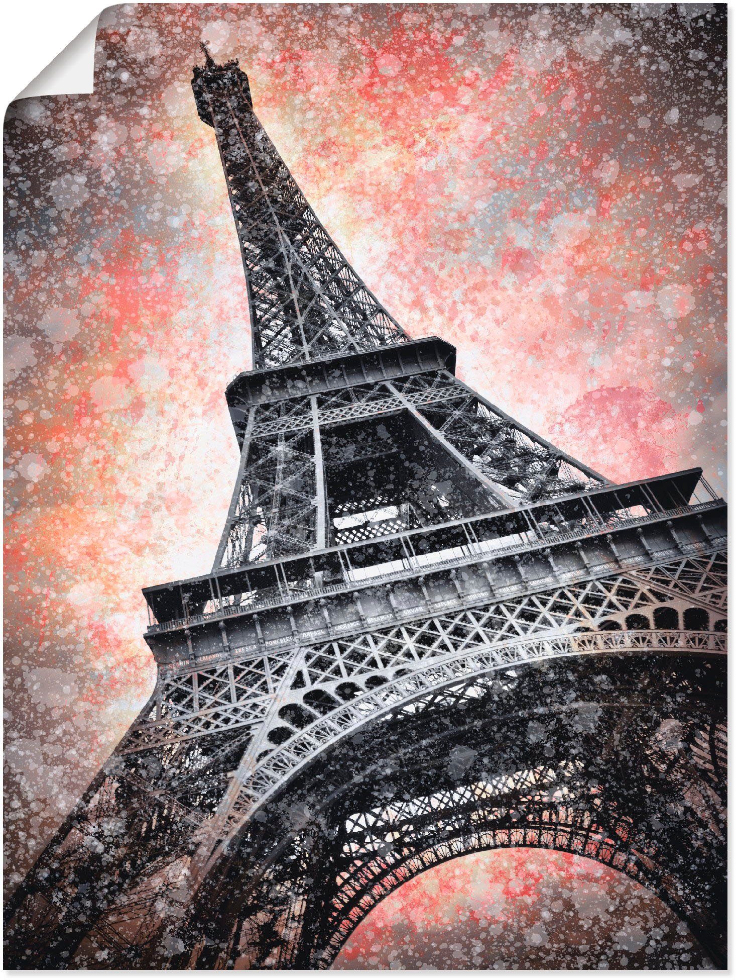 Eiffelturm, Größen Gebäude St), Leinwandbild, Artland Modern Wandbild Wandaufkleber Alubild, als Art versch. (1 Poster in oder
