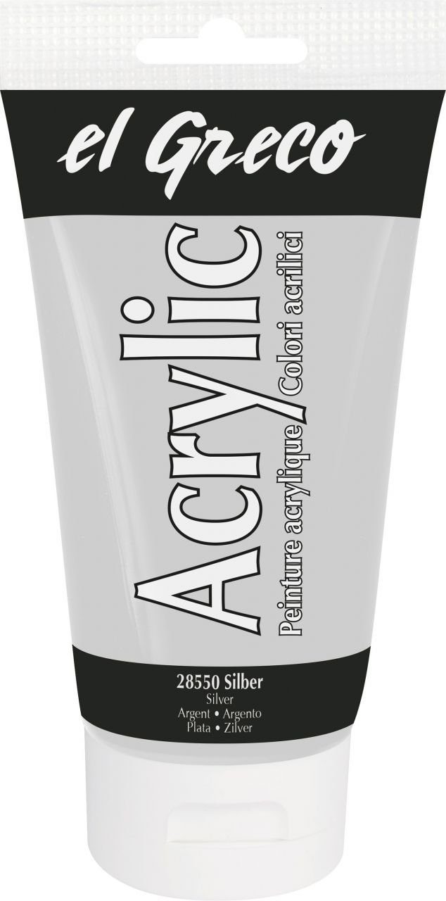 Kreul Acrylfarbe Kreul el Greco Acrylic Tube silber 150 ml