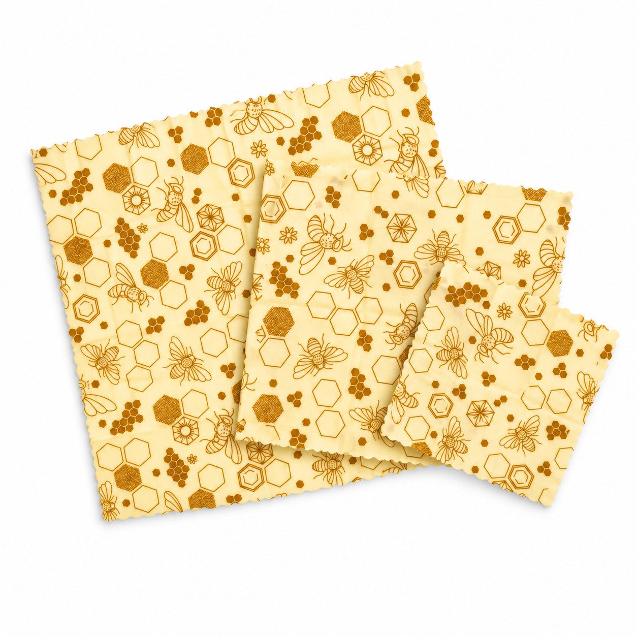 pandoo Bienenwachstücher Bienenwachstücher Starter Set (3 Größen), 3-tlg., wiederverwendbar, nachhaltig