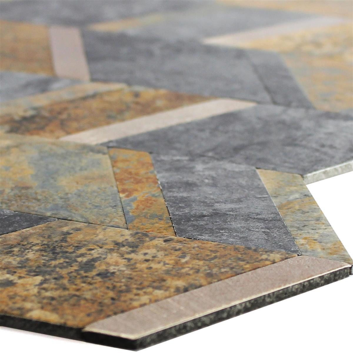 Mosafil Mosaikfliesen Vinyl Mosaikfliesen Meridian Steinoptik, Vinyl 28.000x29.000, gold-bronze-braun