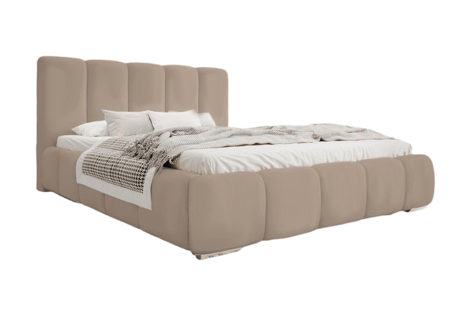 Compleo Polsterbett BUBBLE Velvet, Leistenlattenrost aus Holz, Modern bett