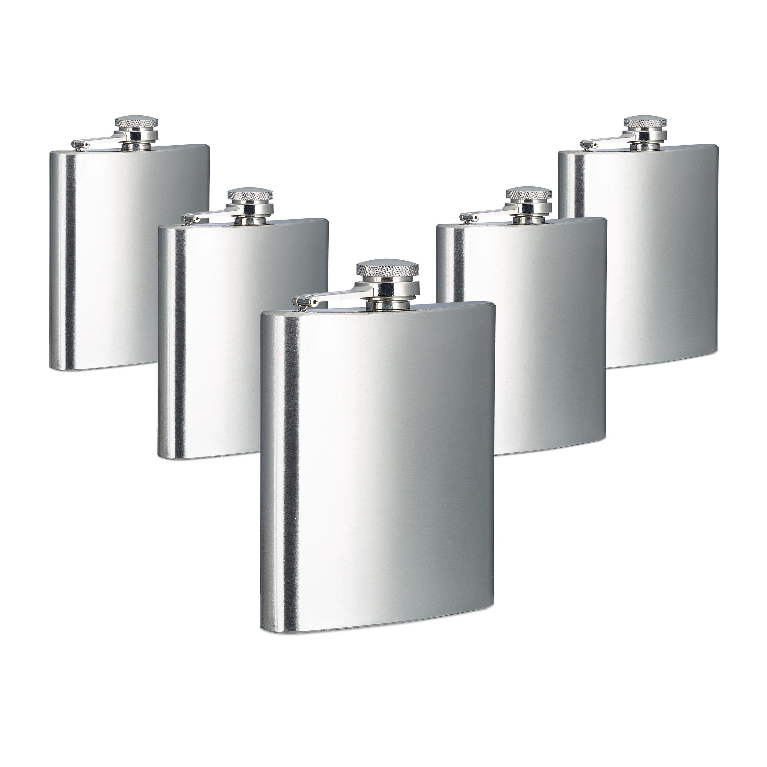 Flachmann 5 x Flachmann aus Edelstahl 200 ml