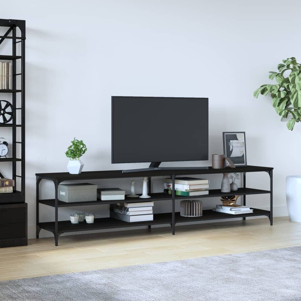 vidaXL Schrankmodule TV-Schrank Schwarz 200x30x50 cm Holzwerkstoff und Meta günstig online kaufen