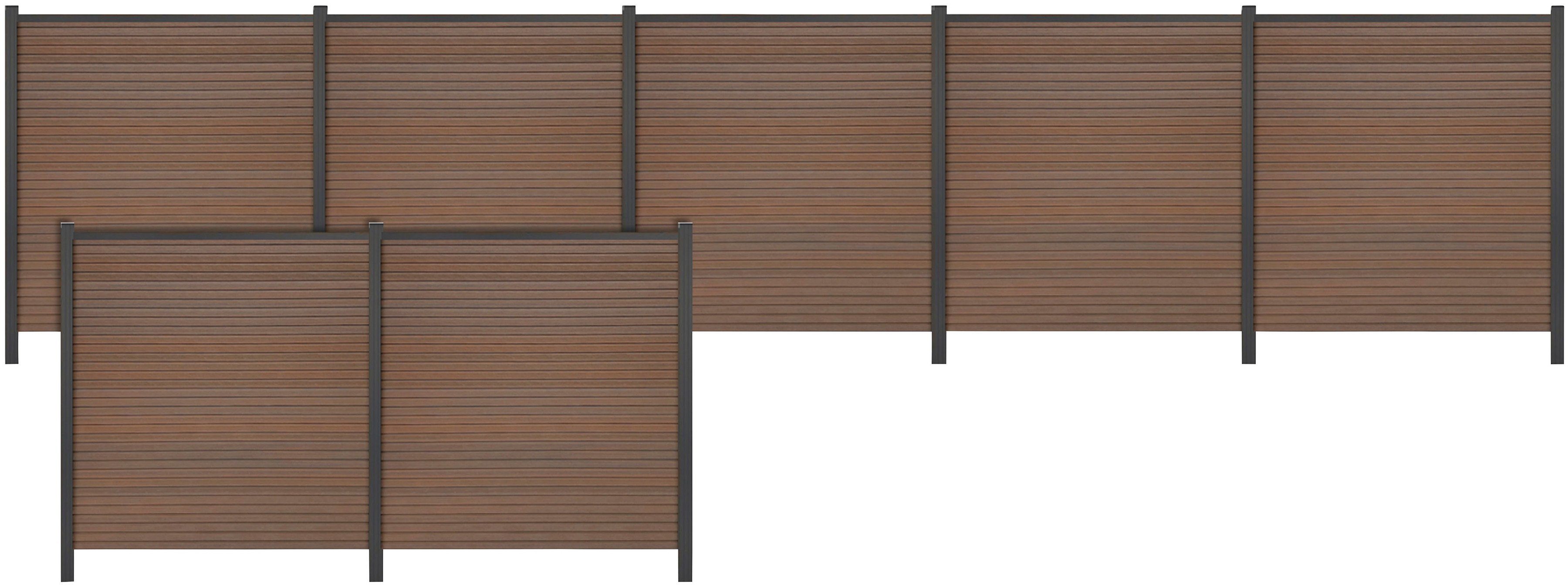 Tetzner & Jentzsch Sichtschutzelement WARREN 5, (Set), pflegeleicht, coextrudierte Oberfläche, Design-Oberfläche