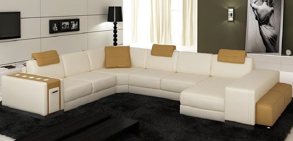 Xlmoebel Wohnlandschaft Designer Leder Sofa in moderner L-Form mit großzügiger Polsterung, Hergestellt in Europa