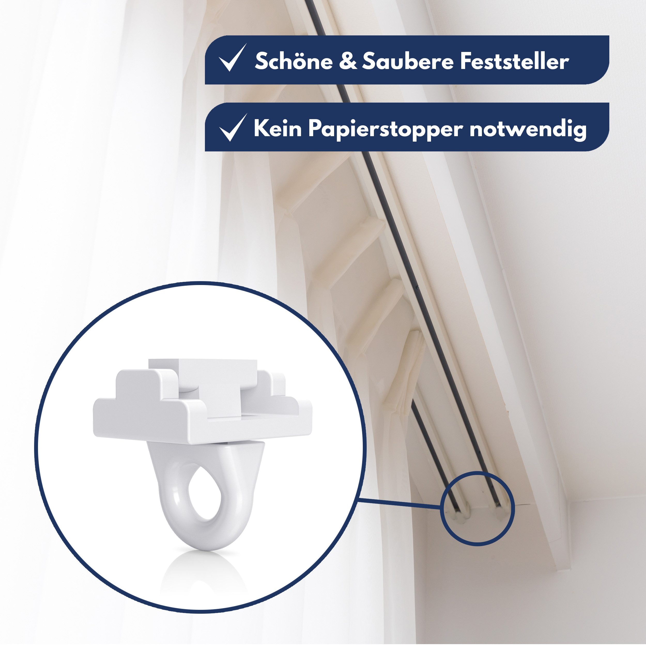 NEUFELD Gardinengleiter X-Gleiter 120 Stück inkl. 4 Feststeller, für 6mm Innenlaufschienen, (Set, 120 X-Gleiter inkl. 6 Feststeller), waschfest · leichtgängig · – Bild 5 von 5