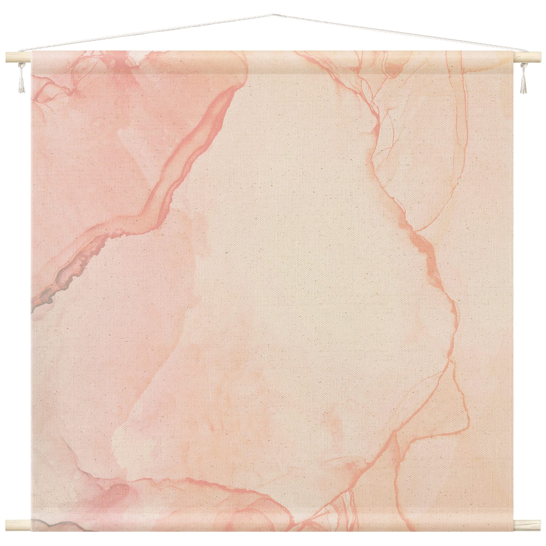 Bilderdepot24 Wandteppich modern Muster Aquarell rosa, quadratisch, Höhe: 2.6 mm, großes Wandbild aus Natur-Baumwolle Wandbehang Stoffbild Tuch Wollseil