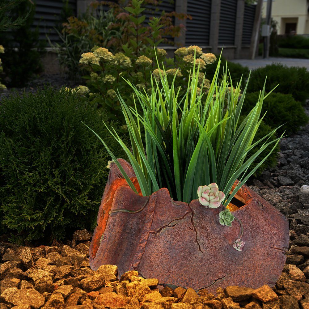 und LED-Leuchtmittel Deko Beleuchtet LED etc-shop verbaut, Warmweiß, fest Pflanzgefäß Solarleuchte, Haus Solar Licht für Blumentopf Garten