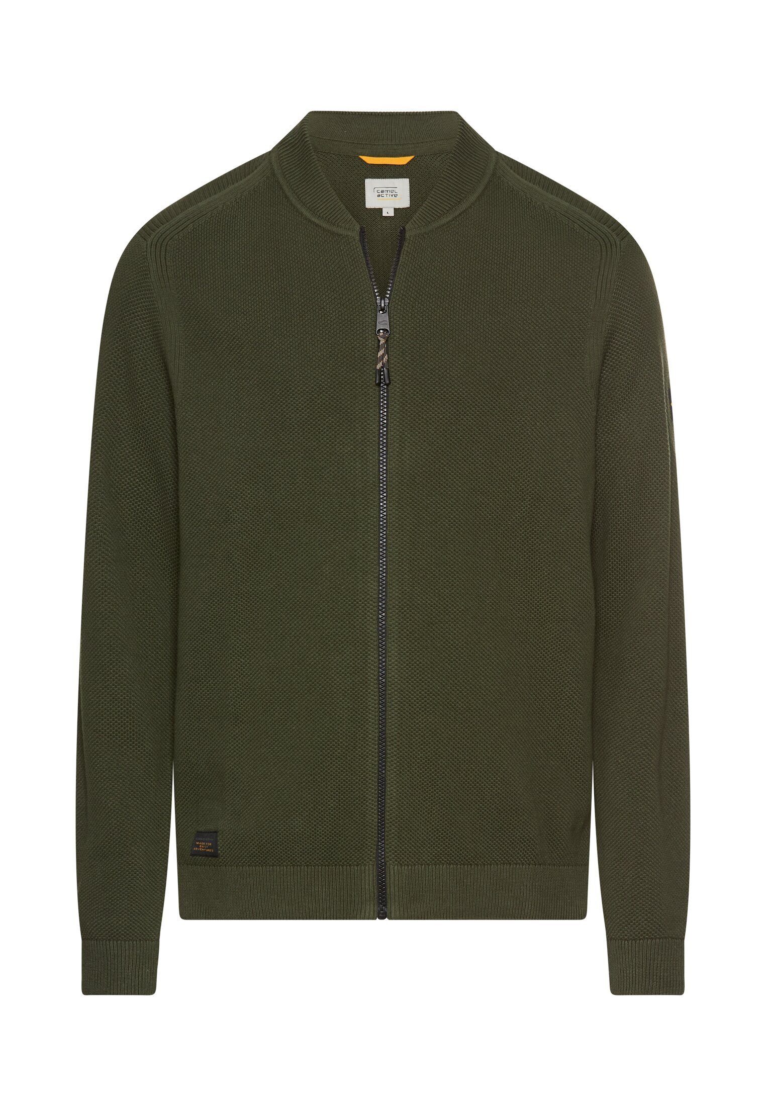 camel active Strickjacke im Bomberstil Stehkragen günstig online kaufen