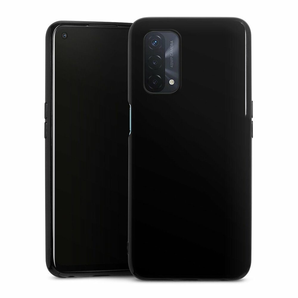 DeinDesign Handyhülle einfarbig schwarz Farbe Schwarz, Oppo A54 5G Silikon Hülle Bumper Case Handy Schutzhülle