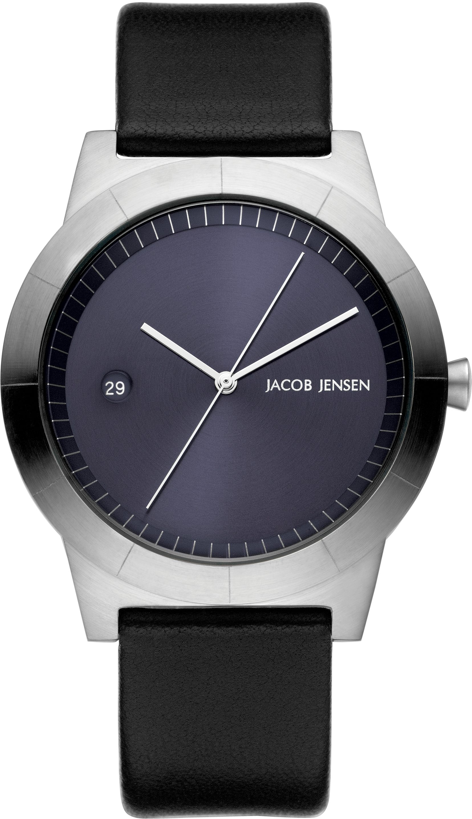 Jacob Jensen Quarzuhr Ascent 141, Armbanduhr, Herrenuhr, Lederarmband, analog, Tag