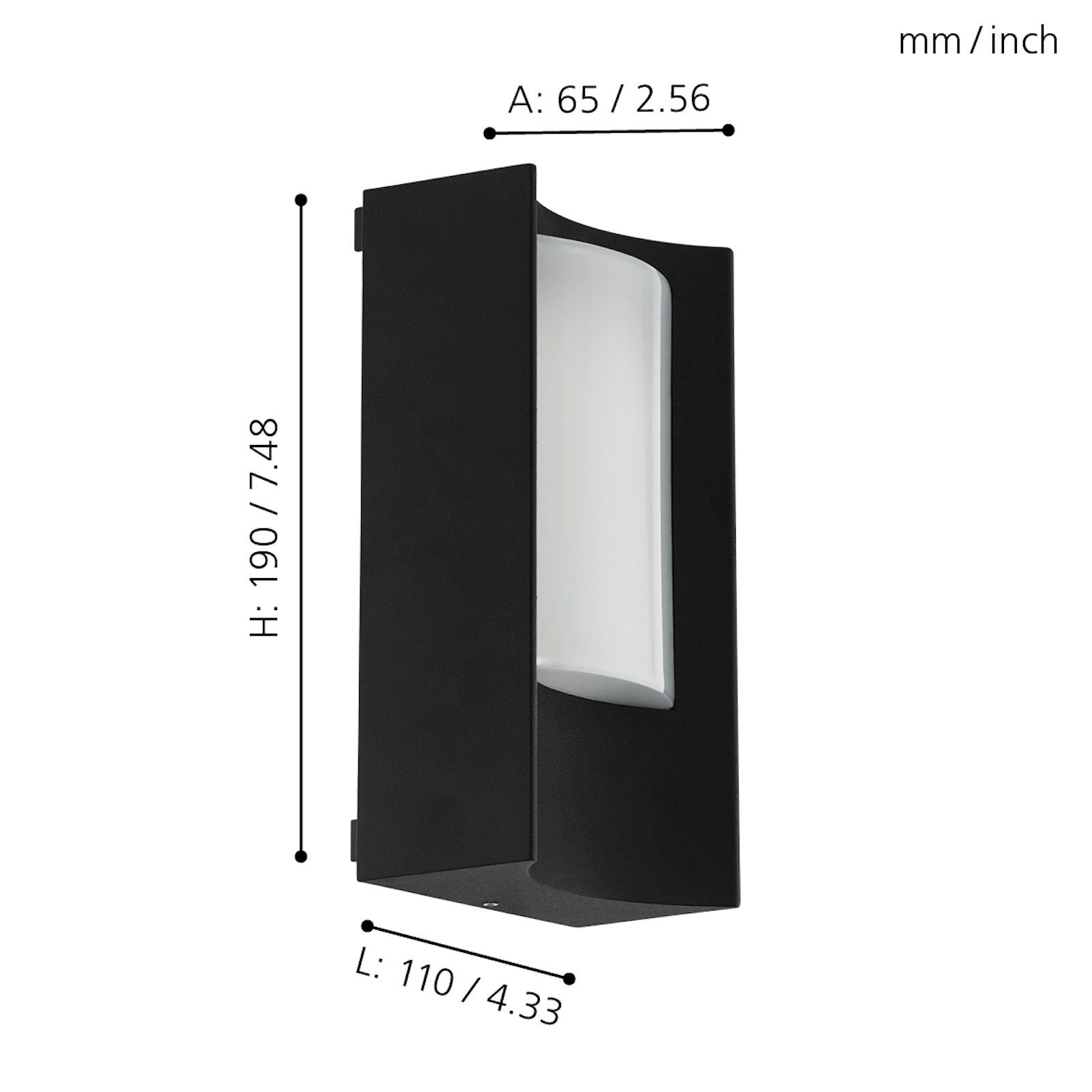 34007 Wandleuchte Außenleuchte EGLO EGLO anthrazit Wandlampe IP44 Außen-Wandleuchte