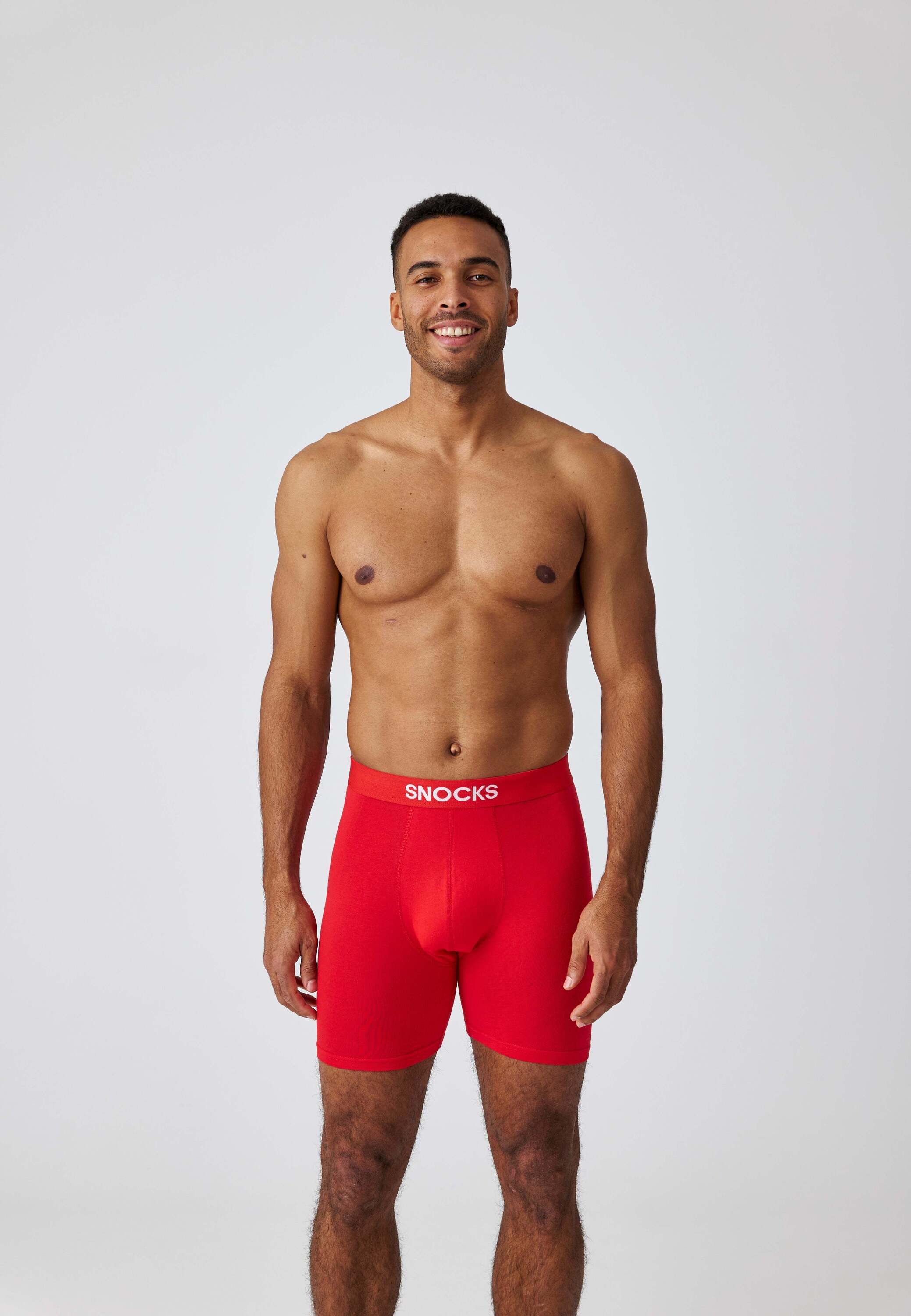 SNOCKS Boxershorts Enge Unterhosen mit längerem Bein Herren Männer (3-St)