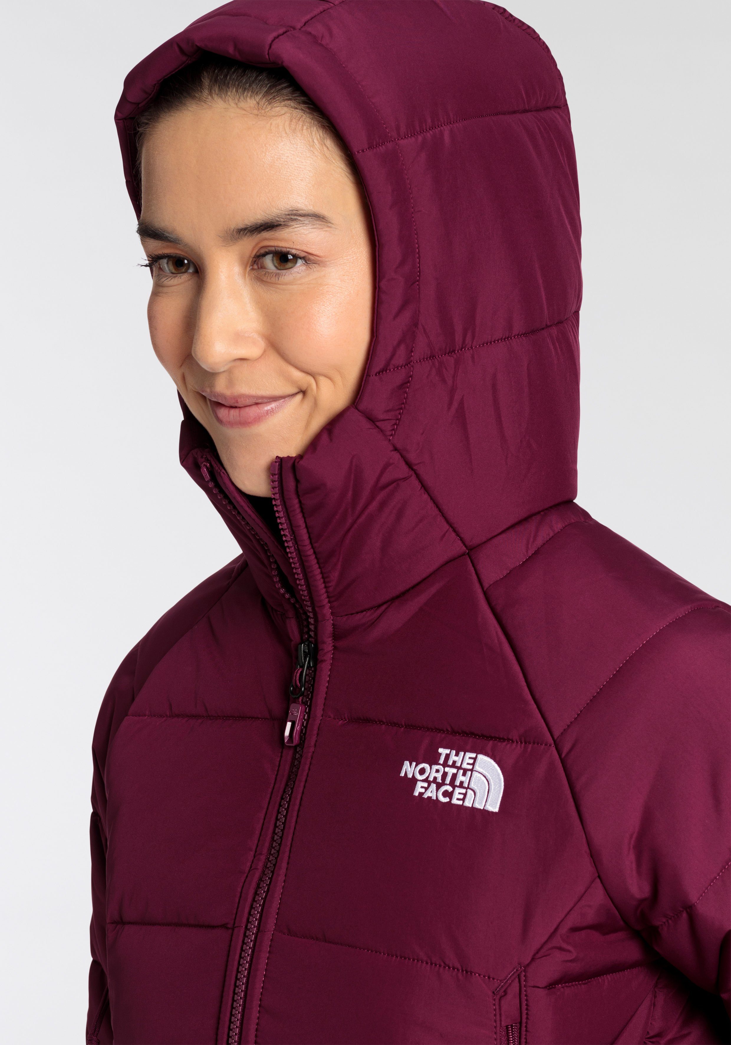 The North Face Funktionsjacke W SYNTHETIC mit HYALITE HOODIE red Logodruck