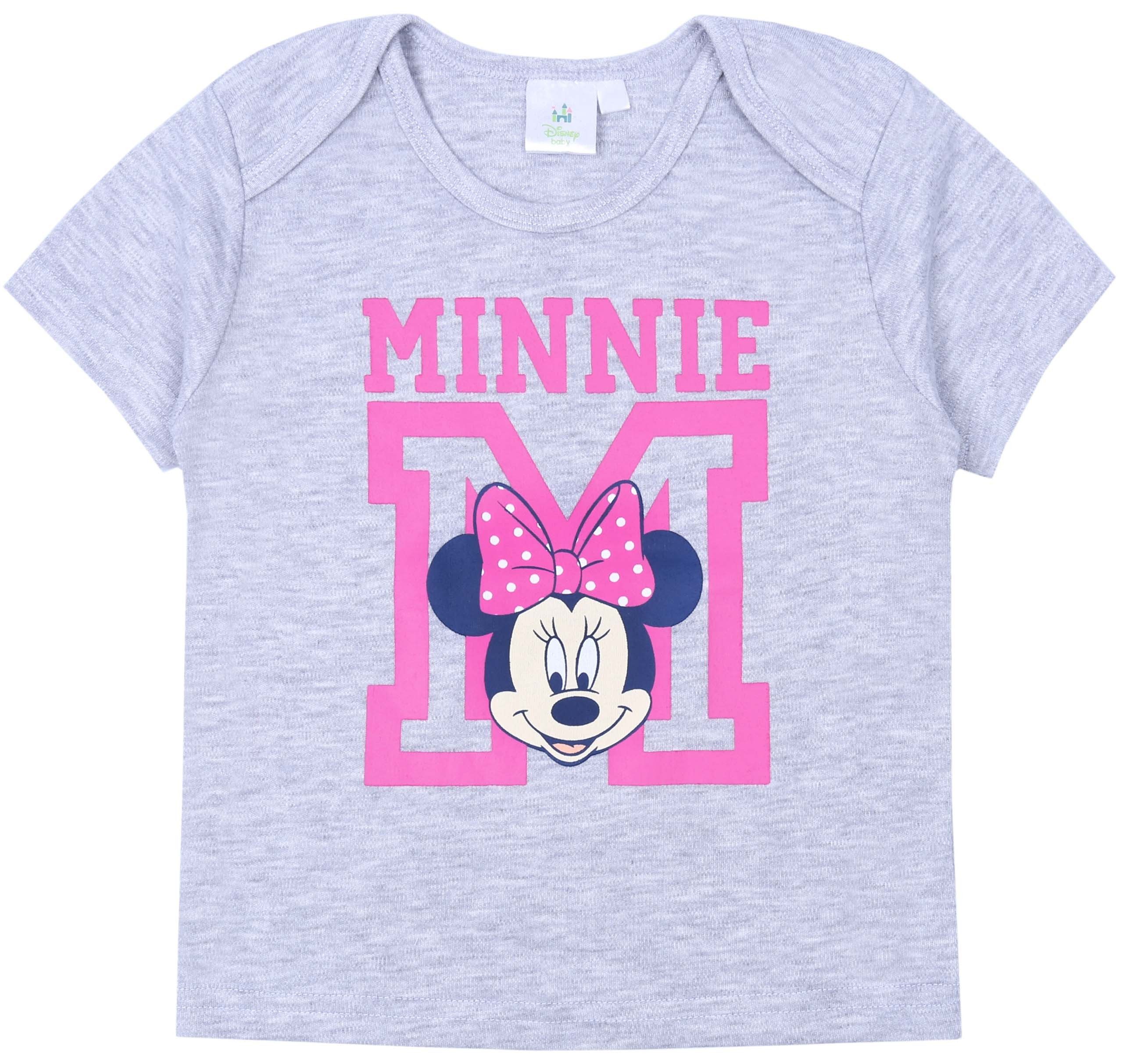 Kurzarmbluse Graues Baby-T-Shirt aus Mischstoff Minnie Mouse 6 Monate