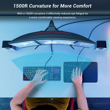 KTC H27S17 Curved-Gaming-Monitor (2560 x 1440 px, QHD, 1 ms Reaktionszeit, 170 Hz, HVA, 27-Zoll 2560x1440 QHD 170Hz HVA Curved 1500R)