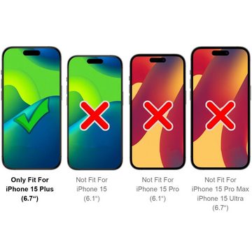 CoolGadget Handyhülle Hybrid Luxury Handy Case für iPhone 15 Plus 6,7 Zoll, Hülle Massiv Metallring aufklappbar Schutzhülle für Magsafe Zubehör
