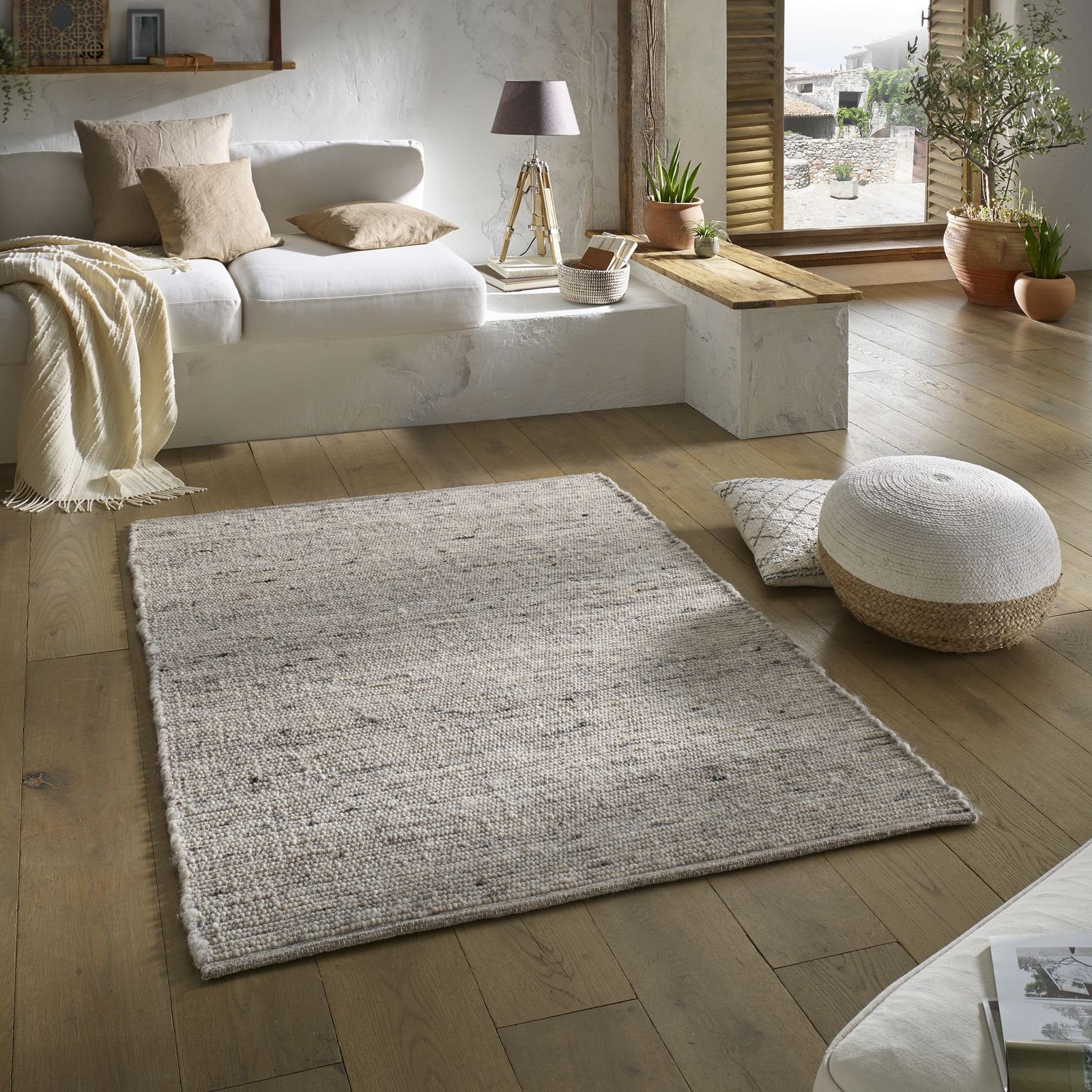 TaraCarpet Wollteppich TaraCarpet Handwebteppich Malmoe, rechteckig, Höhe: günstig online kaufen