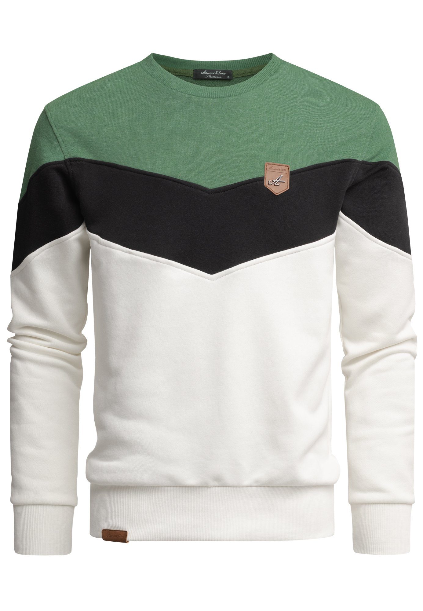 Amaci&Sons Sweatshirt PALMDALE Sweatshirt mit Rundhalsausschnitt Herren Bas günstig online kaufen