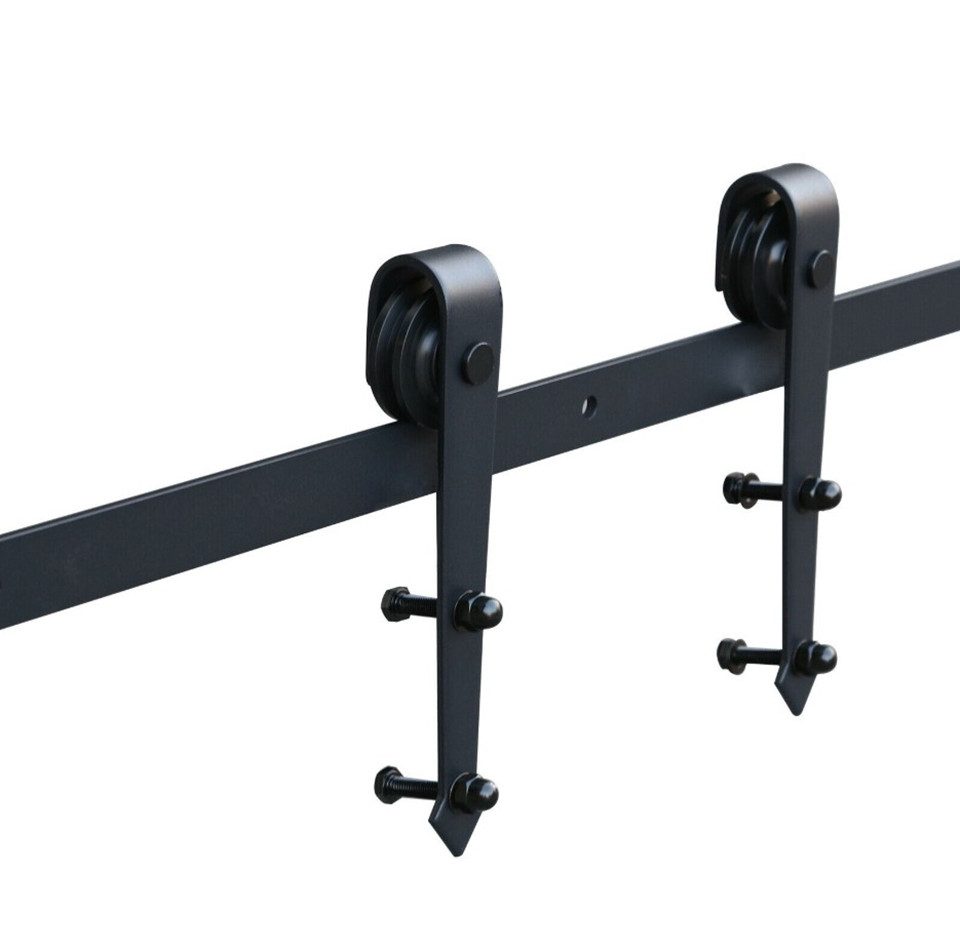 JEOBEST Schiebetür 366cm Schiebetürsystem Komplett-Set mit Schiebetür Schiene, für 2 Holztür – Bild 4 von 5